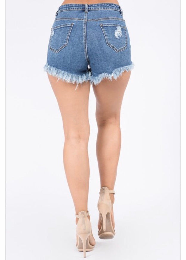 American Bazi Distressed Denim Shorts (Blue) RSS-5277