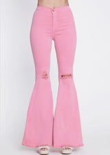 Vibrant Bella Flare Jeans (Blush) P1708