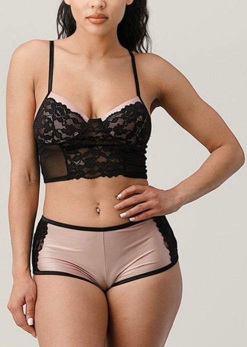 Bozzolo Lingere Set With Lace (Pink) RM61972