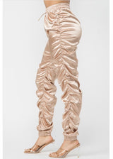 Hera Collection Satin Ruched Pants (Taupe) 62050