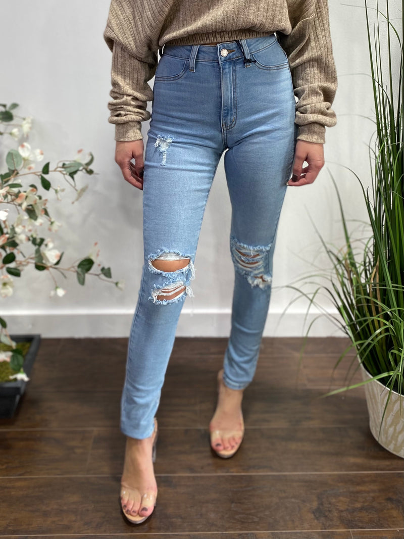 Aphrodite High Rise Skinny Jeans (Light Blue) AP4451