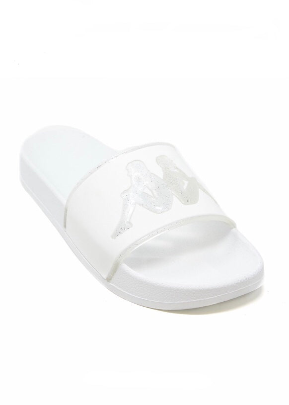 Kappa Authentic Aqua 1 Slides (White/Silver) 3118CBW