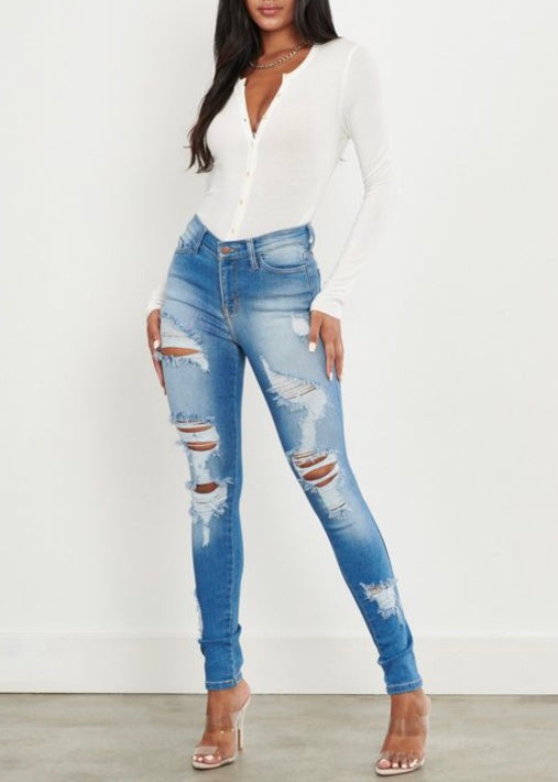 Vibrant Denim Skinny Jeans (Medium Stone) MP1838