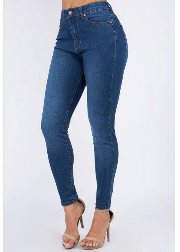 American Bazi Basic High Waist Skinny Jeans (Blue) ABH-7010