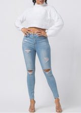 Hera Collection Mock Neck Sweater (Cream) 22600