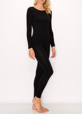 Kimberly Ribbed Seamless Long Sleeve and Legging Lounge Set (Black)