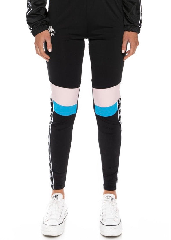 Kappa Authentic Football Eshu Leggings (Black/Blue/Pink) 3116LVW