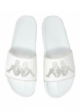 Kappa Authentic Aqua 1 Slides (White/Silver) 3118CBW