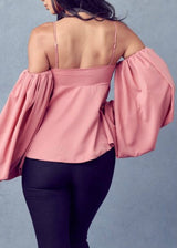 36point5 Woven Sling Long Sleeve Top (Rose) T2073