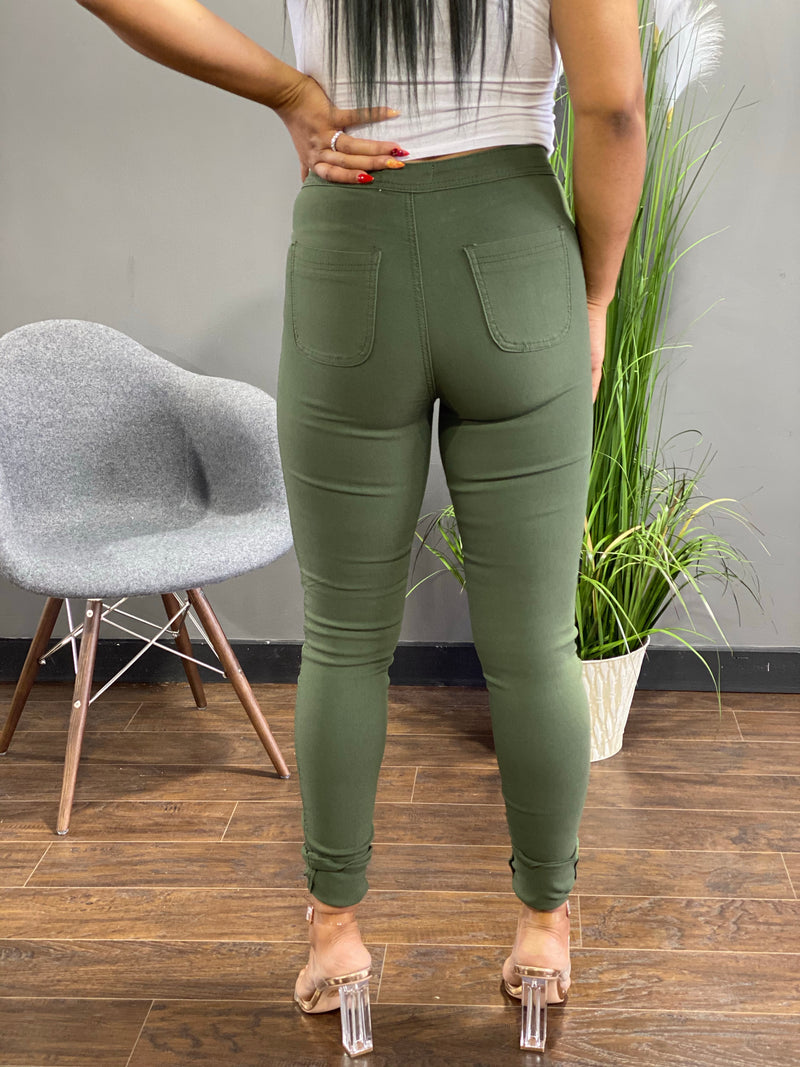 JC & JQ Super Stretch Disco Jeans (Olive) GP2100-OL