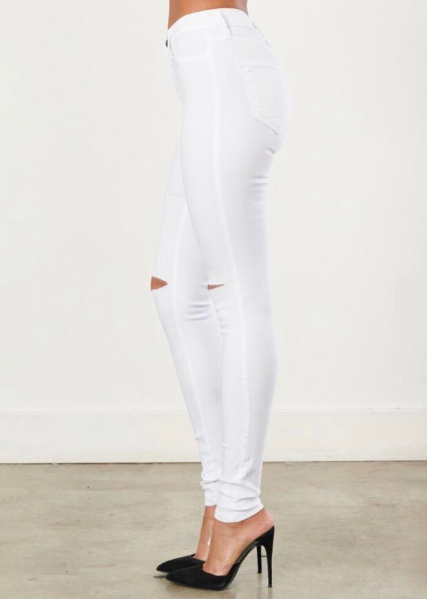 Vibrant Not So Basic Skinny Jeans (White) P831