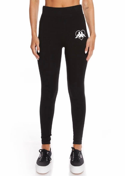 Kappa Authentic Tarnow Leggings (Black/White Bright) 34167WW