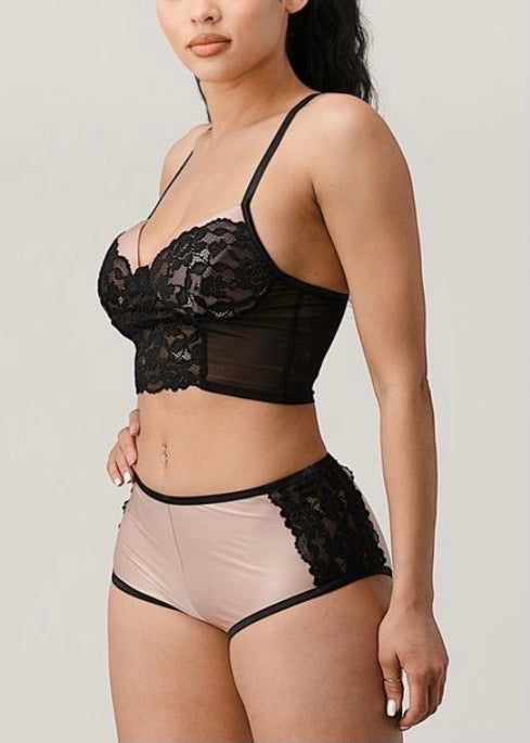 Bozzolo Lingere Set With Lace (Pink) RM61972