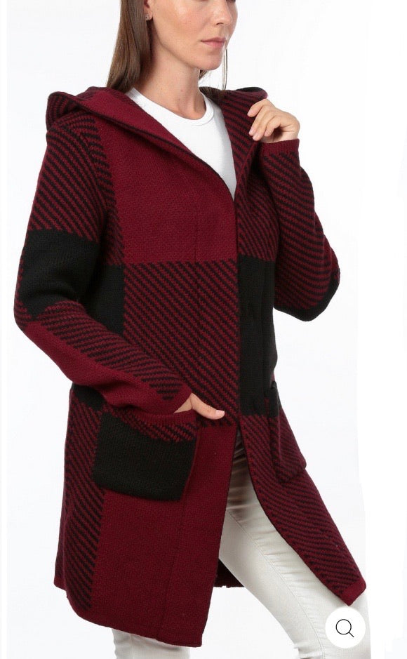 Todabela Long Sleeve Sweater (Burgundy/Black) 10780