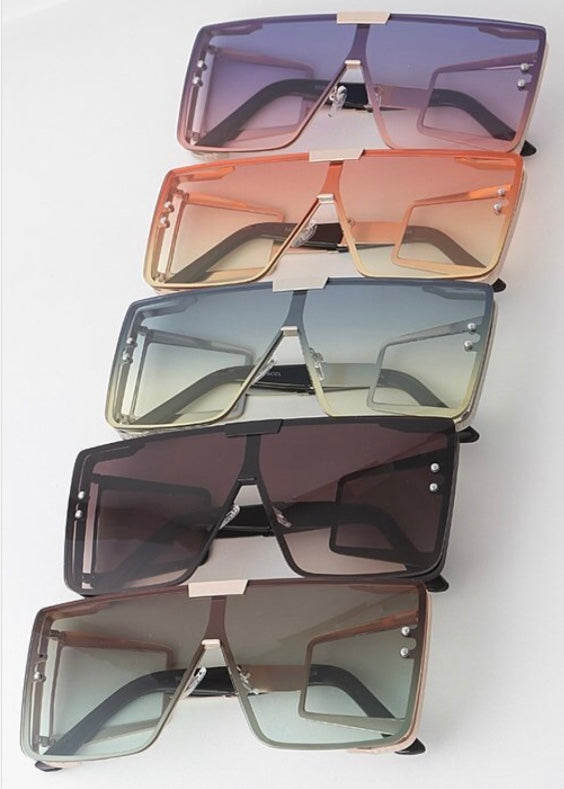 H&D Accessories Unique Frame Shield Sunglasses (Multi Color) 5026