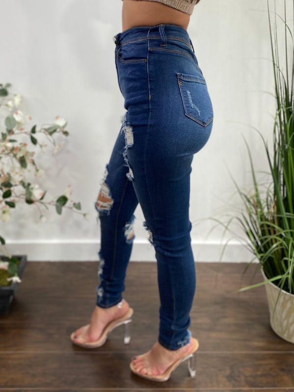 Aphrodite High Rise Skinny Jeans (Medium Blue) AP4425