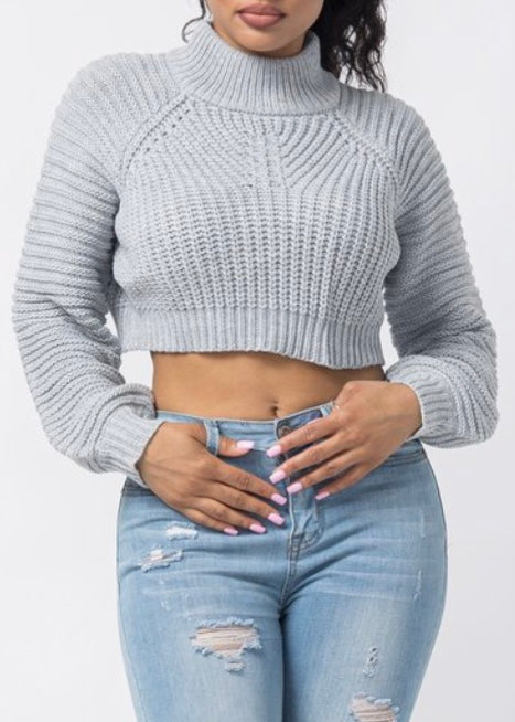 Hera Collection Mock Neck Sweater (Heather Grey) 22600