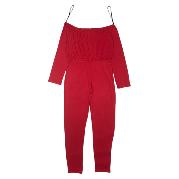 Belita Collection Long Sleeve Drape Waist Jumpsuit (Red) SBJ1249PLUS