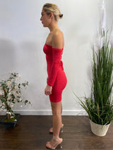 Capella Open Back Bodycon Dress (Red) BD2929