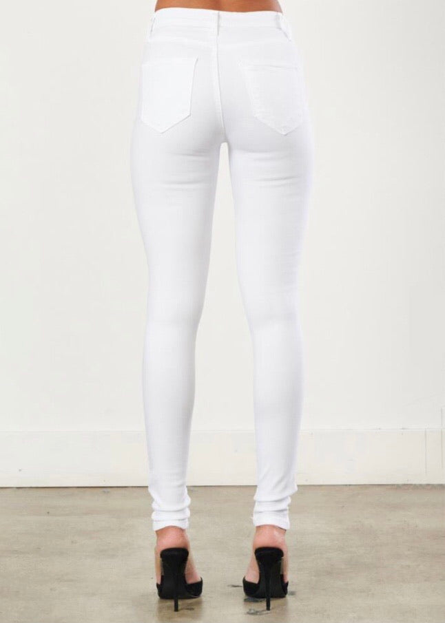 Vibrant Not So Basic Skinny Jeans (White) P831