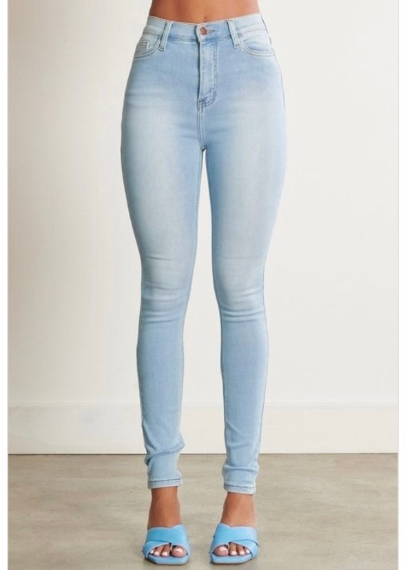 Vibrant Non-Distressed Skinny Jeans (Light Stone) EP78