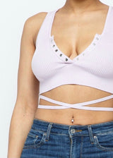 Hera Collection Wrap Around Button Crop Top (Lavender) 22459