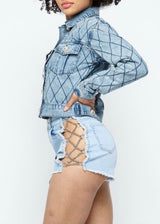 Hera Collection Button Down Denim Jacket (Denim) 22445