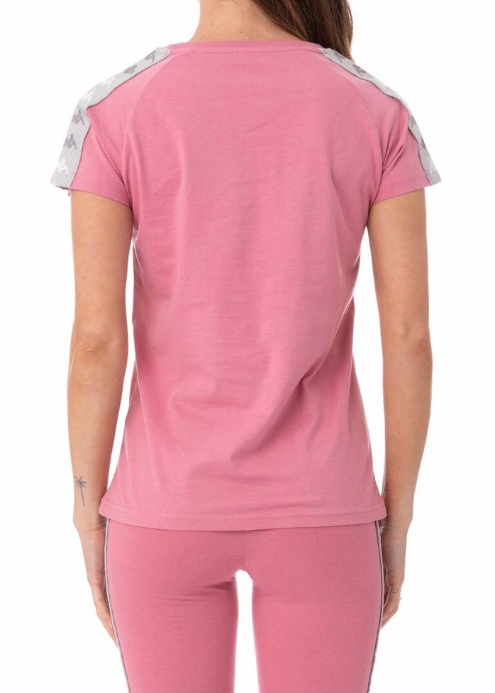 Kappa 222 Banda Bayamon T Shirt (Pink/Grey) 33153FW