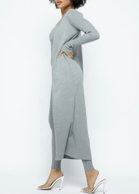 Hera Collection Duster Jumpsuit Set (Heather Grey) 22355