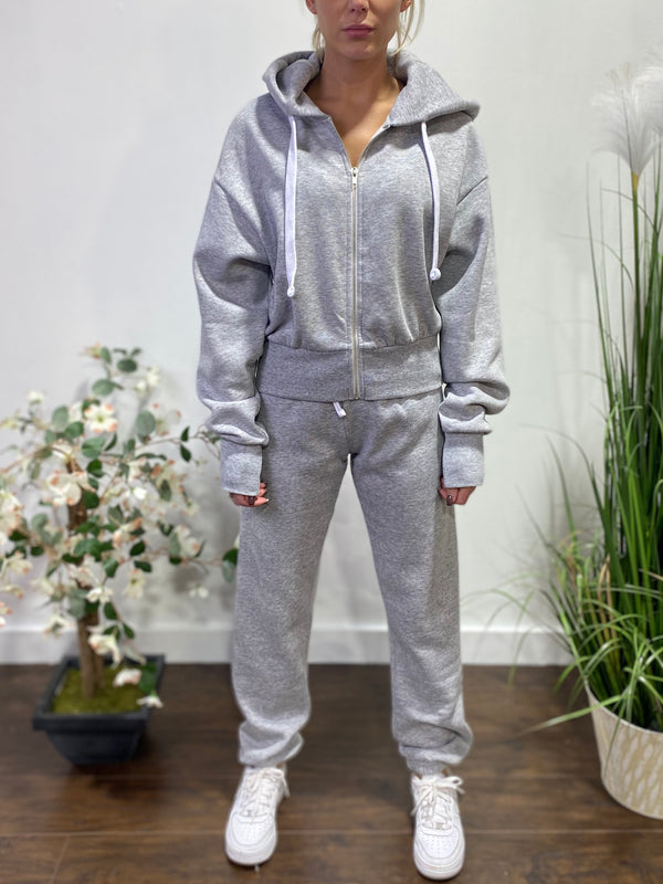 Reflex Full Zip Hoodie and Fleece Jogger Set (Light Heather Grey)