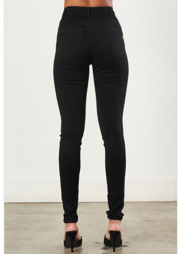 Vibrant High Waist Skinny Jeans (Black) EP1891