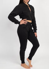 Top Fashion 2 Piece Fleece Set (Black) GQ-622