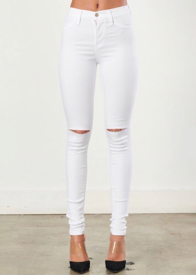 Vibrant Not So Basic Skinny Jeans (White) P831