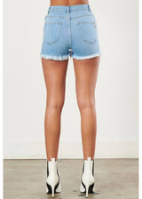 Vibrant High Waist Button Up Shorts (Light Stone) MS1816