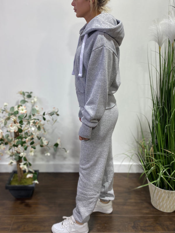 Reflex Full Zip Hoodie and Fleece Jogger Set (Light Heather Grey)