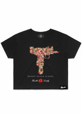 Hasta Muerte Hustle Daily Flower Uzi Crop Top (Black)