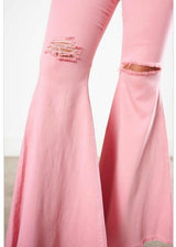 Vibrant Bella Flare Jeans (Blush) P1708