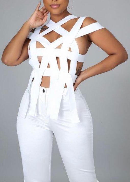 My Boo Tie Alert Top (White) GH20137