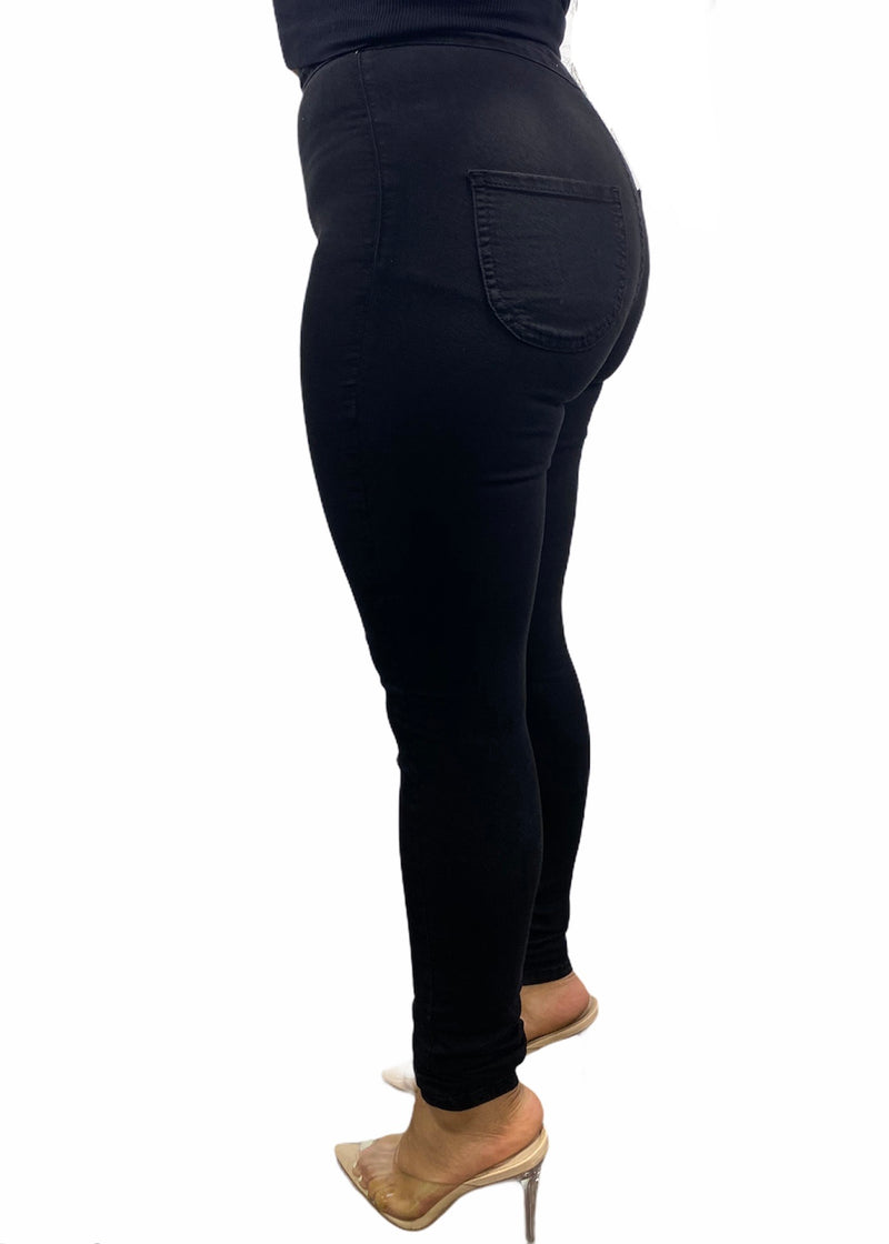 Aphrodite Super High Rise Skinny Jeans (Black) AP1166