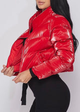 Hera Collection Crop Puff Jacket (Red) 22037