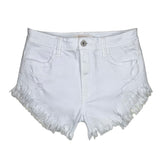 Aphrodite Frayed Shorts W/ Whiskers (White) AP6226F