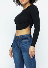 Hera Collection LSLV Crop Top W/ Adjustable Side (Black) 22392