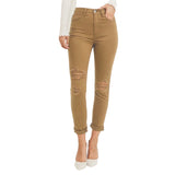 Risen High Waist Distressed Skinny Jeans (Sand) RDP1230-S