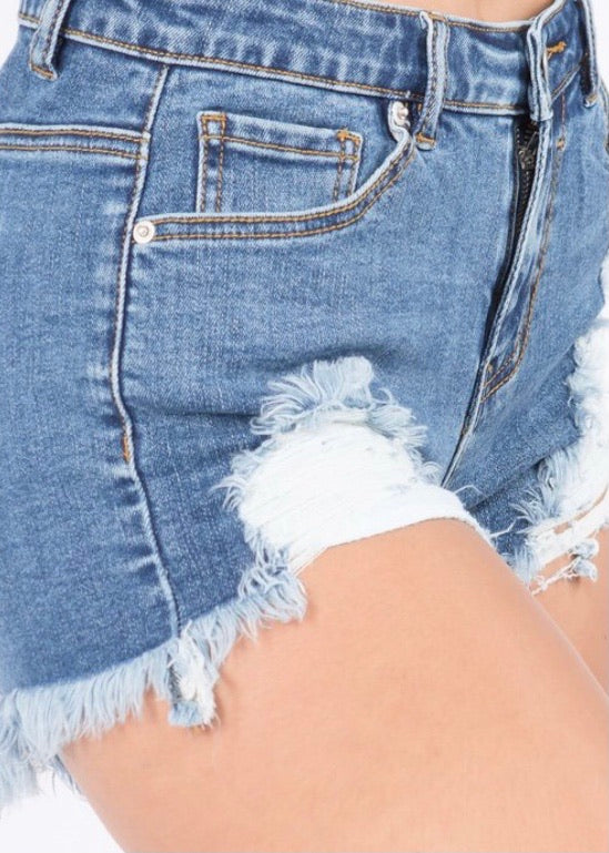 American Bazi Distressed Denim Shorts (Blue) RSS-5277