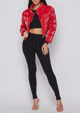 Hera Collection Crop Puff Jacket (Red) 22037