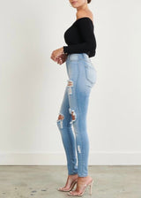 Vibrant Look At Me Now Skinny Jeans (Light Stone) P1841