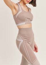 Kimberly Ultra Seamless Sportbra & Legging Set (Taupe) YPS3506-TAUPE