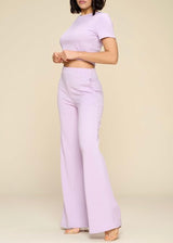 WinWin 2 Piece Short Sleeve Crop Top & Pants Set (Lilac) WTP10839