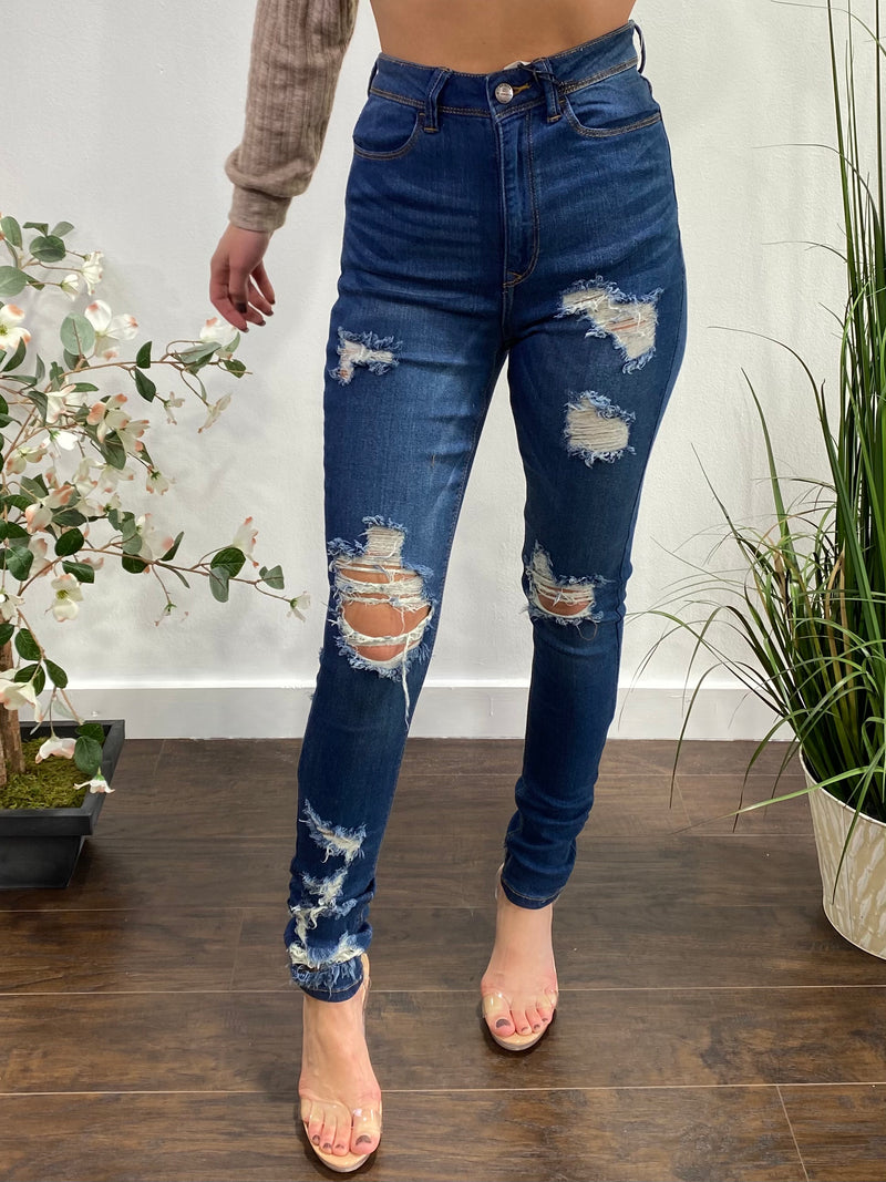 Aphrodite High Rise Skinny Jeans (Medium Blue) AP4425