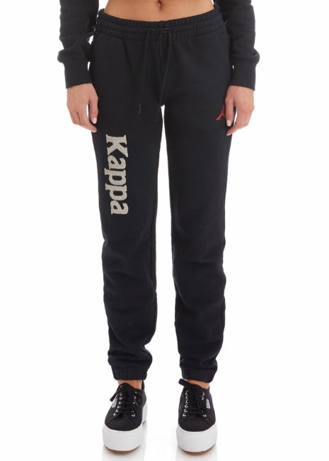 Kappa Authentic Glitty Sweatpants (Black Smoke/Pink Lt/Red Cherry) 34187NW